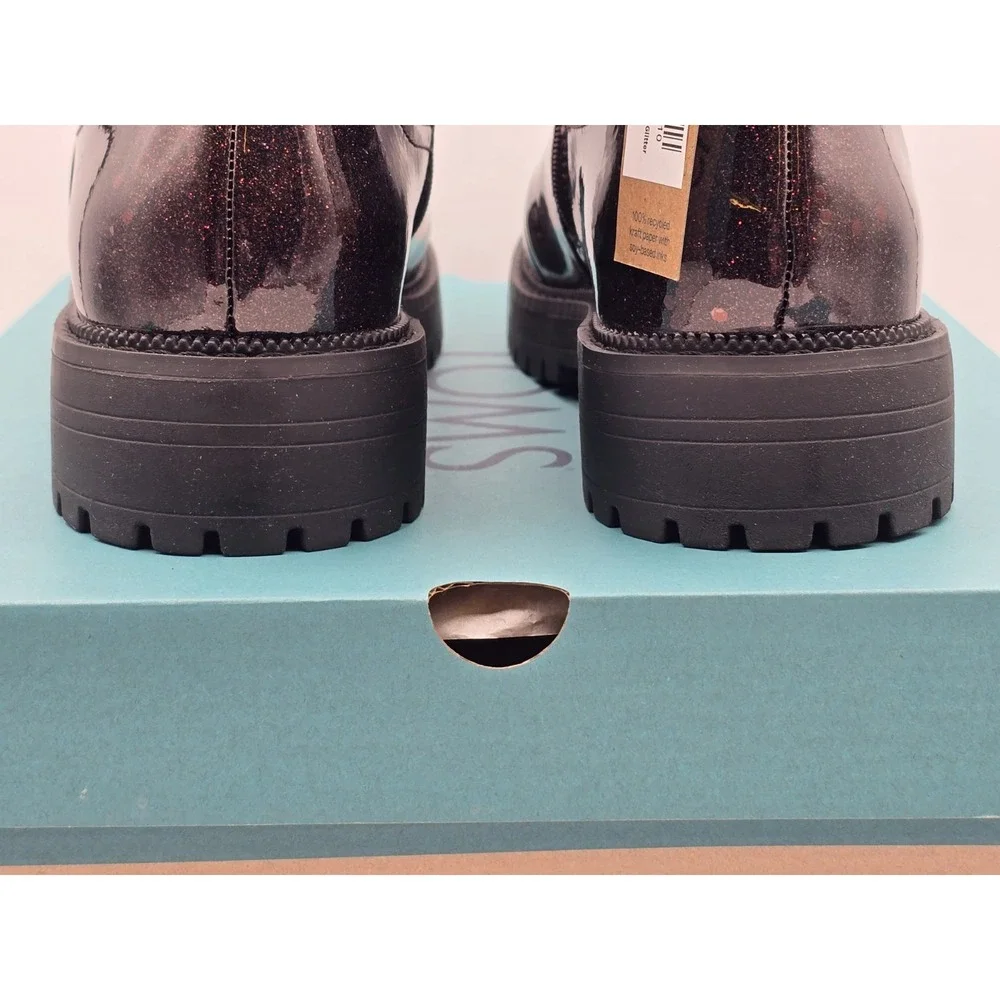 NEW TOMS‎ Bennet Boot blackberry confetti coated glitter Kids Girls Sz 4.5
